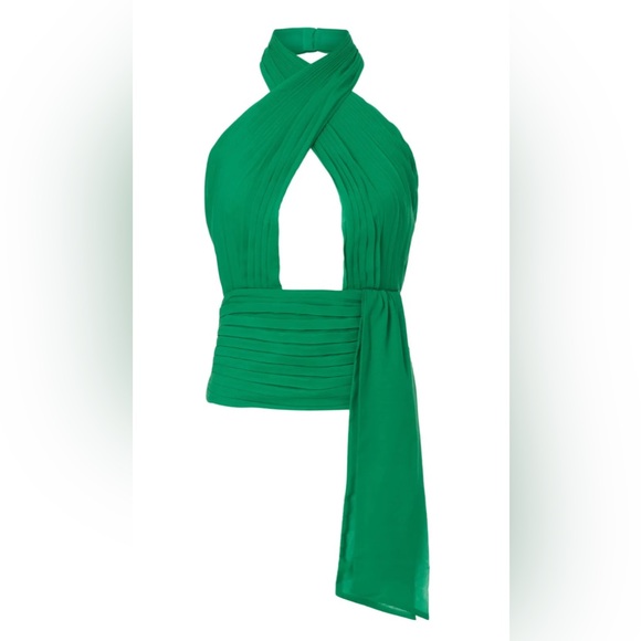 De La Vila Tops - De La Vali Pareo Halter Top in Green Size 6